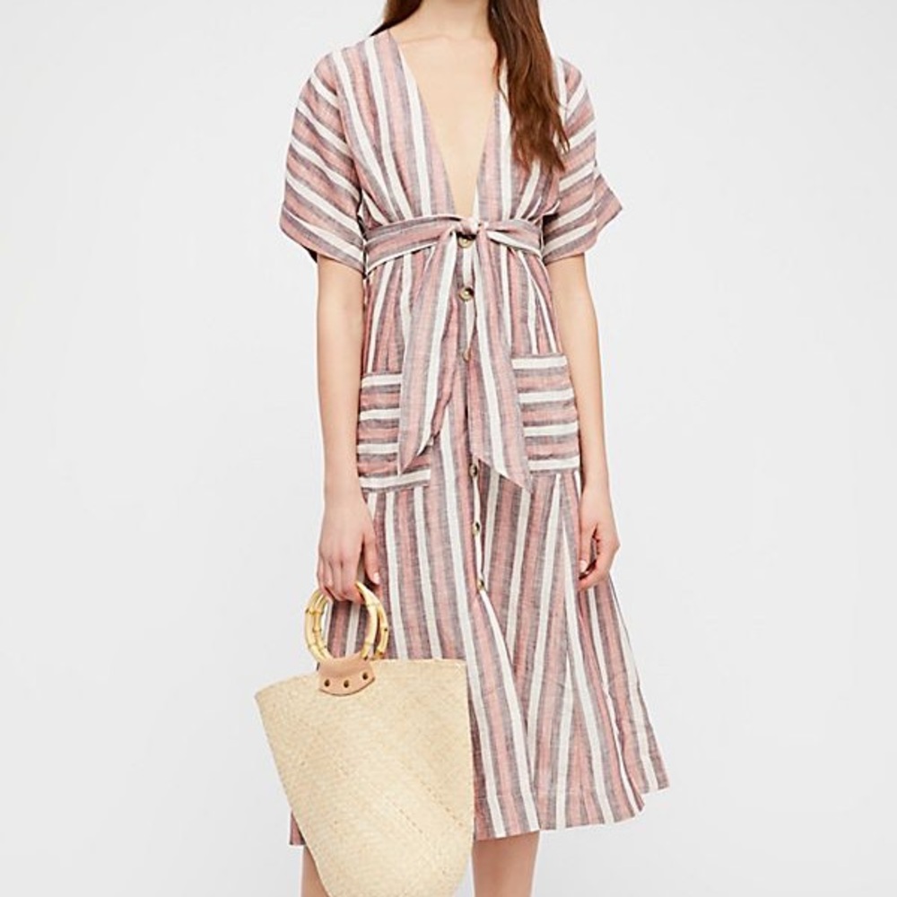 Free People Striped Midi Dress